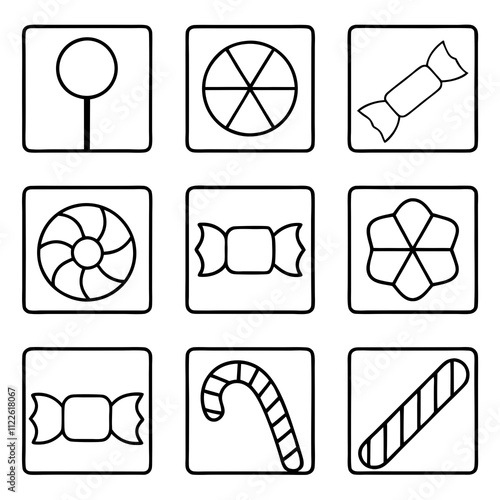 Sweet Treats Candy Icons, Lollipops, Sweets, and Confectionery Graphics