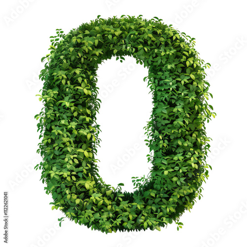 A lush, green leafy number zero shaped as a decorative element, conveying a natural and organic aesthetic.