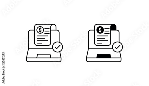 Salary Sheet icon design with white background stock illustration