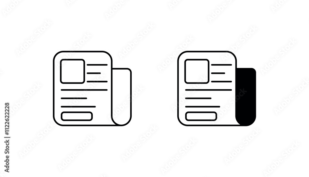 Obraz premium Newspaper icon design with white background stock illustration