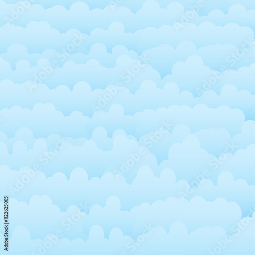Blue sky and white clouds background. Vector illustration.