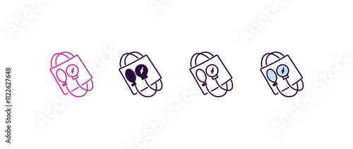 sphygmomanometer gradient, line, filled, colored icon. editable vector from health and medical concept. four different style sphygmomanometer icon isolated on white background