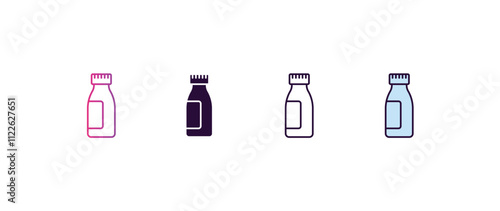 syrup gradient, line, filled, colored icon. editable vector from health and medical concept. four different style syrup icon isolated on white background