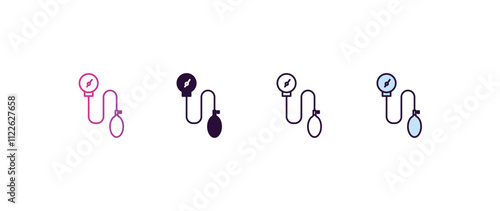 tonometer gradient, line, filled, colored icon. editable vector from health and medical concept. four different style tonometer icon isolated on white background