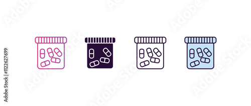 antibiotics gradient, line, filled, colored icon. editable vector from health and medical concept. four different style antibiotics icon isolated on white background