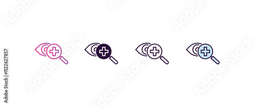 optometrist gradient, line, filled, colored icon. editable vector from health and medical concept. four different style optometrist icon isolated on white background