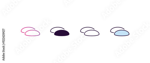 breast implant gradient, line, filled, colored icon. editable vector from health and medical concept. four different style breast implant icon isolated on white background