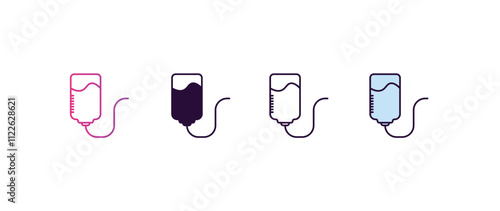 perfusion gradient, line, filled, colored icon. editable vector from medical concept. four different style perfusion icon isolated on white background
