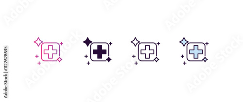 cure gradient, line, filled, colored icon. editable vector from medical concept. four different style cure icon isolated on white background