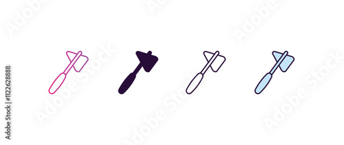 medical hammer tool gradient, line, filled, colored icon. editable vector from medical concept. four different style medical hammer tool icon isolated on white background
