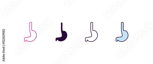 esophagus gradient, line, filled, colored icon. editable vector from medical concept. four different style esophagus icon isolated on white background