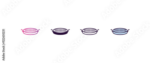 sugar sifter gradient, line, filled, colored icon. editable vector from kitchen concept. four different style sugar sifter icon isolated on white background