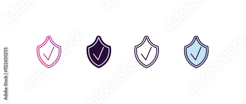 antivirus gradient, line, filled, colored icon. editable vector from internet security concept. four different style antivirus icon isolated on white background