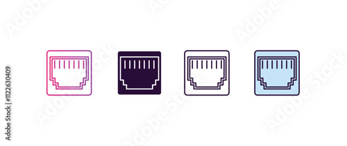 ethernet gradient, line, filled, colored icon. editable vector from internet security concept. four different style ethernet icon isolated on white background