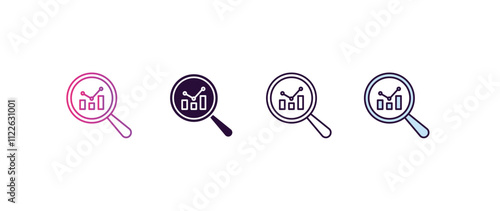 analysis gradient, line, filled, colored icon. editable vector from human resources concept. four different style analysis icon isolated on white background