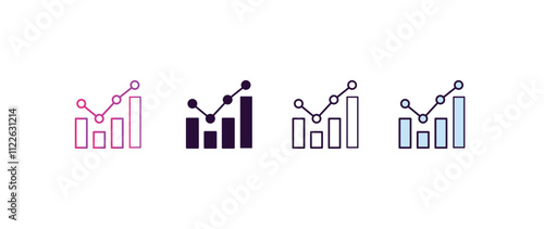 benchmarking gradient, line, filled, colored icon. editable vector from human resources concept. four different style benchmarking icon isolated on white background