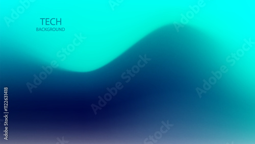 Abstract background. Green Blue Colour Gradient. Monitor display tech wallpaper. Glowing and reflect neon light. Future technology.