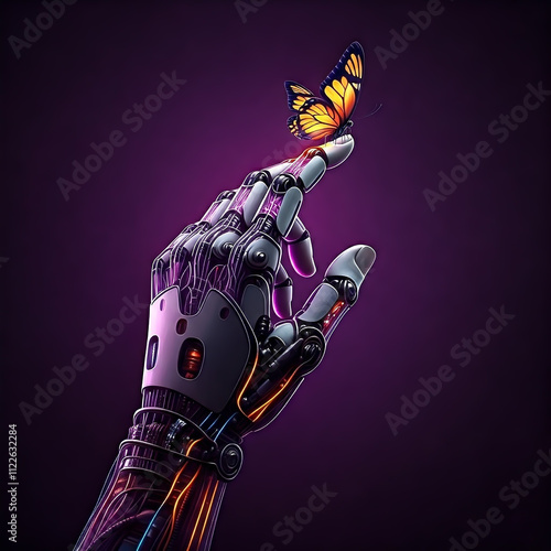 The robot hand, the butterfly and artificial intelligence: A symbiosis of technology and nature.