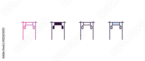 training apparatus gradient, line, filled, colored icon. editable vector from gym concept. four different style training apparatus icon isolated on white background