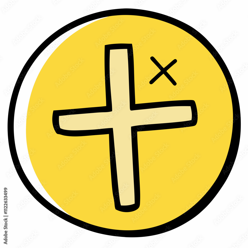 Obraz premium gold button with a cross