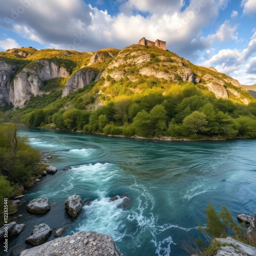 Beynac three River landscapes Ultra realistic Photorealistic landscape photographywater travel sky beautiful tourism outdoor photo