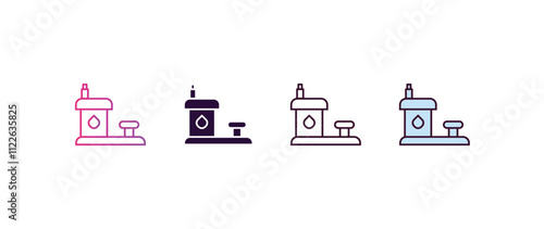 sump pump  gradient, line, filled, colored icon. editable vector from furniture concept. four different style sump pump  icon isolated on white background