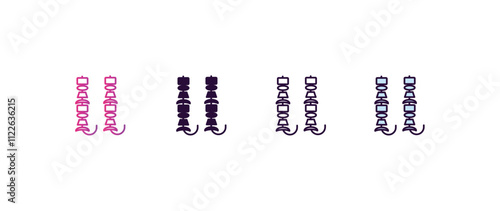 brochette  gradient, line, filled, colored icon. editable vector from food concept. four different style brochette  icon isolated on white background