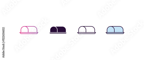 marzipan  gradient, line, filled, colored icon. editable vector from food concept. four different style marzipan  icon isolated on white background