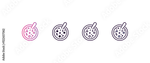 winter melon soup  gradient, line, filled, colored icon. editable vector from food concept. four different style winter melon soup  icon isolated on white background