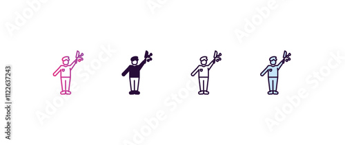 awful human gradient, line, filled, colored icon. editable vector from feelings concept. four different style awful human icon isolated on white background
