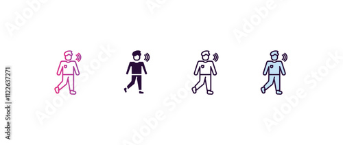 blah human gradient, line, filled, colored icon. editable vector from feelings concept. four different style blah human icon isolated on white background