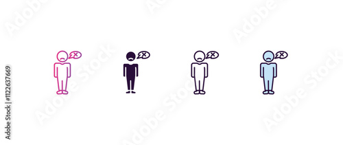 helpless human gradient, line, filled, colored icon. editable vector from feelings concept. four different style helpless human icon isolated on white background
