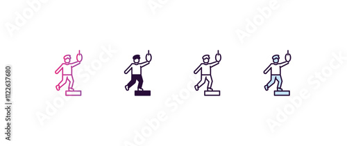 hopeless human gradient, line, filled, colored icon. editable vector from feelings concept. four different style hopeless human icon isolated on white background