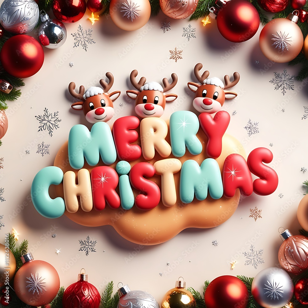 Naklejka premium merry christmas text logo