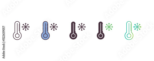 freezing gradient, line, filled, colored icon. editable vector from weather concept. four different style freezing icon isolated on white background