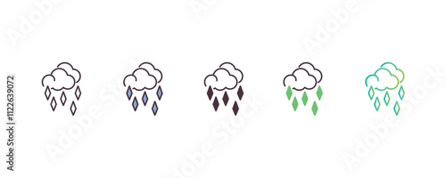 ice pellets gradient, line, filled, colored icon. editable vector from weather concept. four different style ice pellets icon isolated on white background