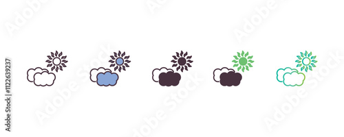 subtropical climate gradient, line, filled, colored icon. editable vector from weather concept. four different style subtropical climate icon isolated on white background