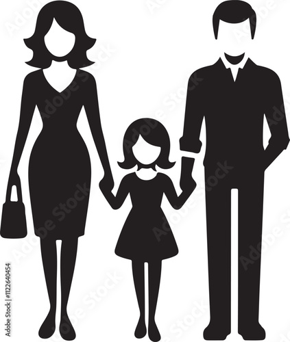 Modern Family Silhouette Vector Design photo