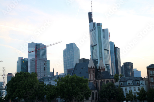 Business district - Skyline - Frankfurt am Main - Hessen - Germany