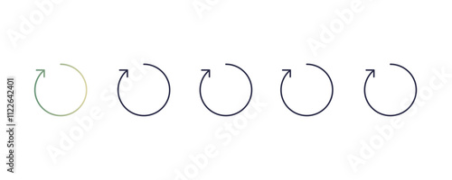 turn up arrow gradient, line, filled, colored icon. editable vector from user interface concept. four different style turn up arrow icon isolated on white background