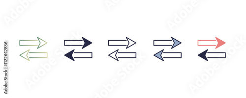 two ways gradient, line, filled, colored icon. editable vector from traffic signs concept. four different style two ways icon isolated on white background