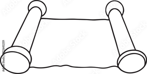 Sacred torah scroll doodle outline