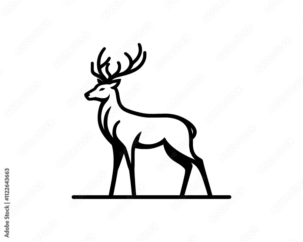 Fototapeta premium deer silhouette vector illustration