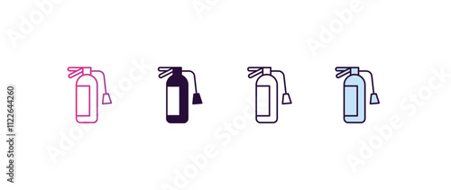 flame extinguisher gradient, line, filled, colored icon. editable vector from tools concept. four different style flame extinguisher icon isolated on white background