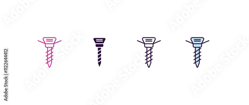 auger gradient, line, filled, colored icon. editable vector from tools concept. four different style auger icon isolated on white background
