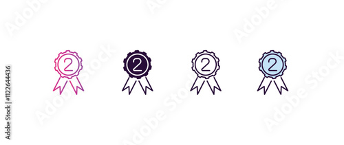second gradient, line, filled, colored icon. editable vector from tools concept. four different style second icon isolated on white background