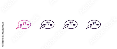 microblogging gradient, line, filled, colored icon. editable vector from technology concept. four different style microblogging icon isolated on white background