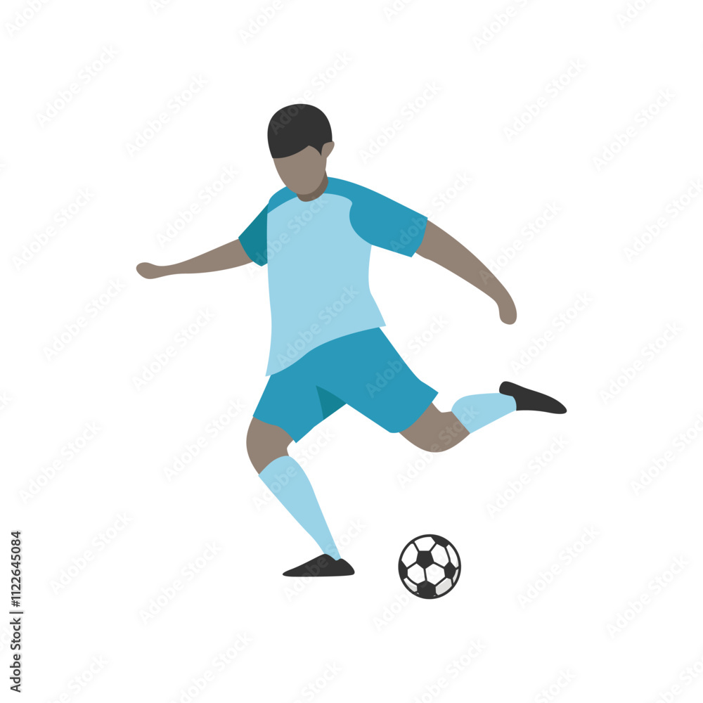 Obraz premium Flat Design Illustration of Soccer Player