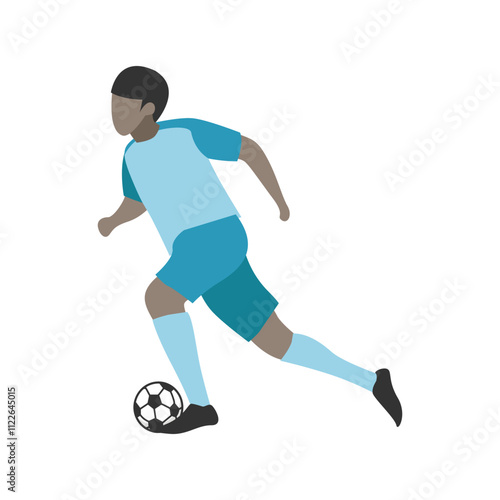 Flat Design Illustration of Soccer Player