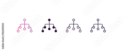 user flow gradient, line, filled, colored icon. editable vector from technology concept. four different style user flow icon isolated on white background
